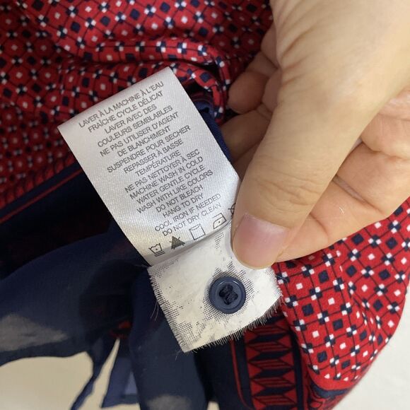 Dalia Sleeveless Dress, Lined, Non-stretch, V-Neck Red and Navy Size 4 - Picture 6 of 9